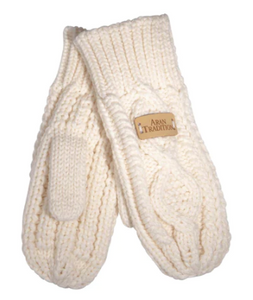 Mittens Cable Knit Cream