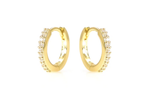 CZ Sparkle Huggie Earrings Gold