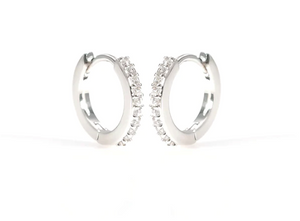 CZ Sparkle Huggie Earrings Silver