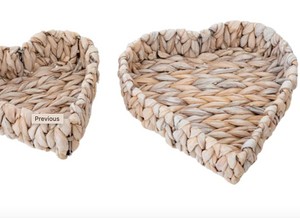 Seagrass Basket Heart set of 2